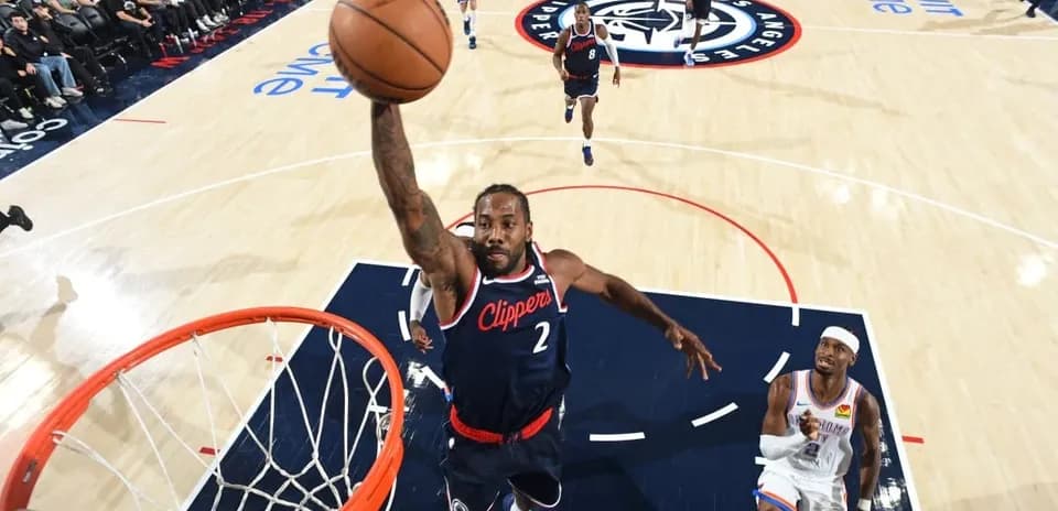 Player dunking during a basketball game
