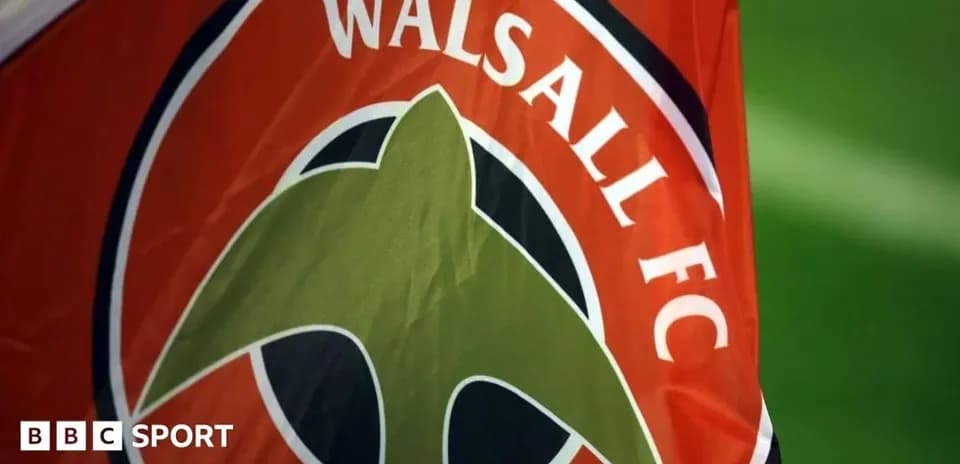 Walsall FC flag with team logo displayed