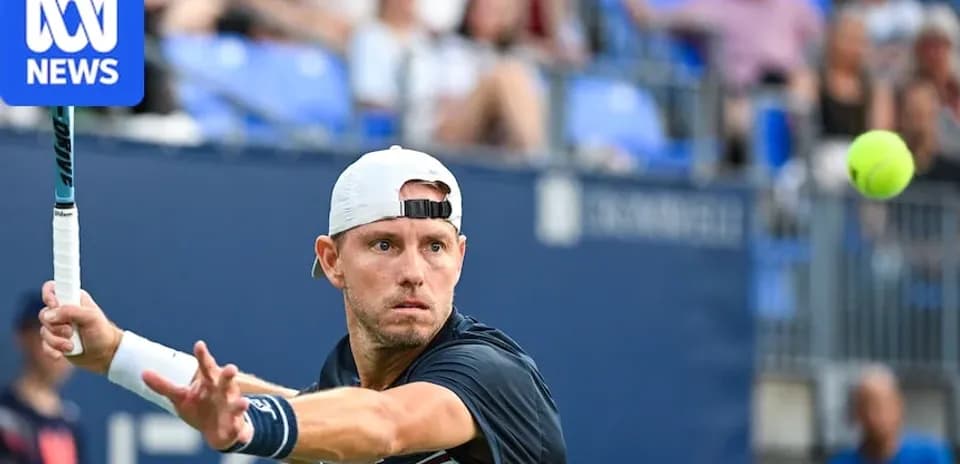 Player hitting a forehand during tennis match