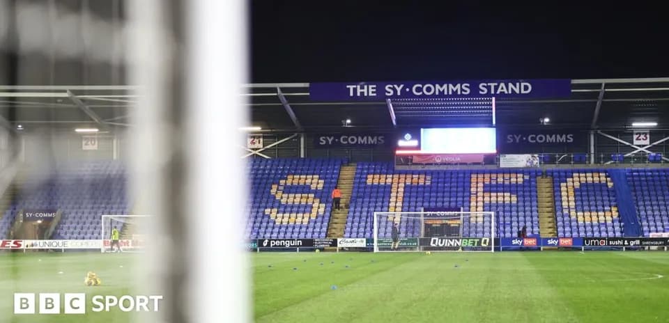 View of SY-Comms Stand at Shrewsbury Town Stadium