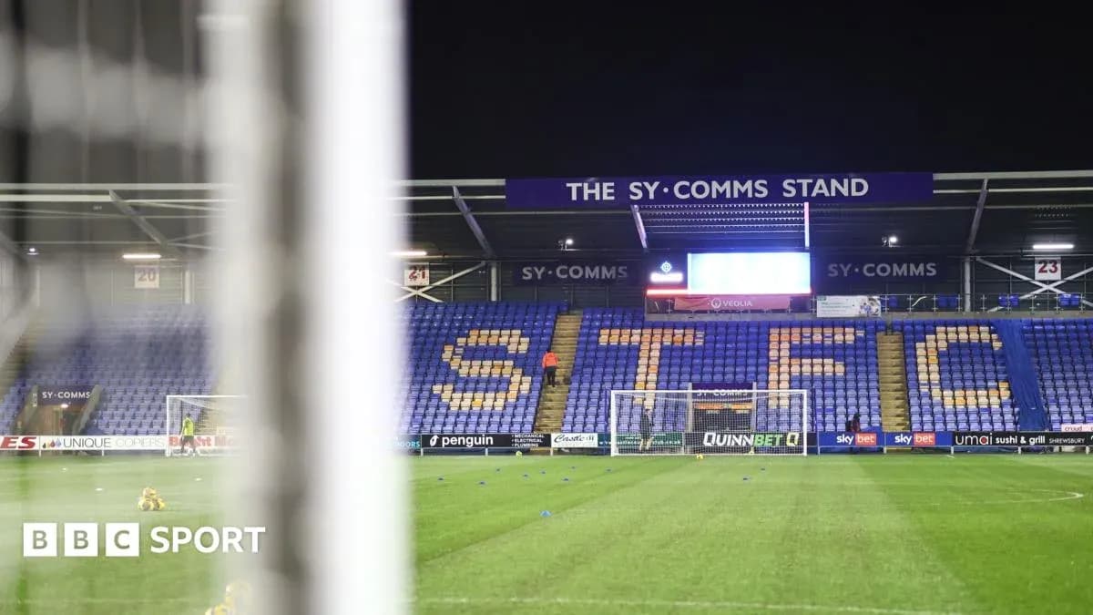 View of SY-Comms Stand at Shrewsbury Town Stadium View of SY-Comms Stand at Shrewsbury Town Stadium