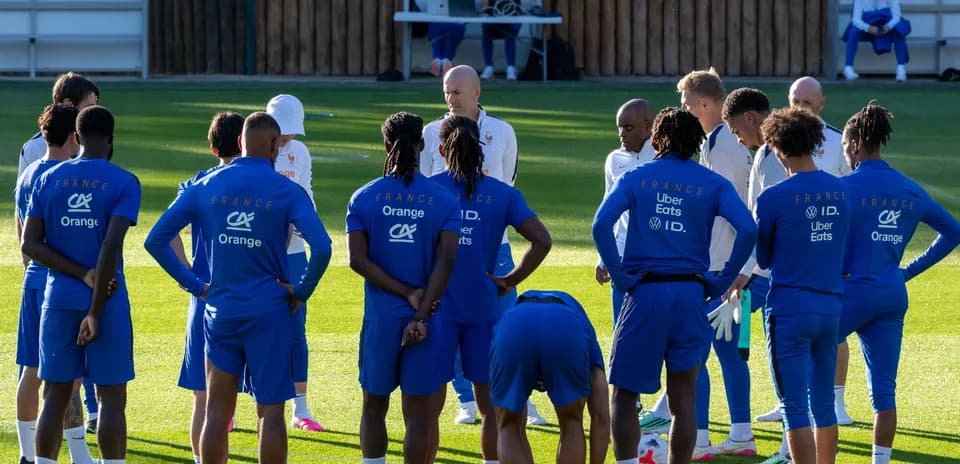 France national team players gathered for training session