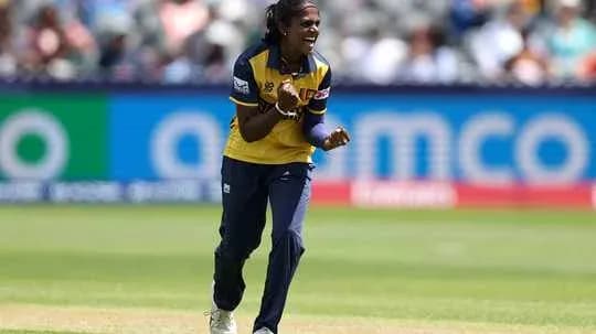 Bowler celebrating after taking a wicket during match