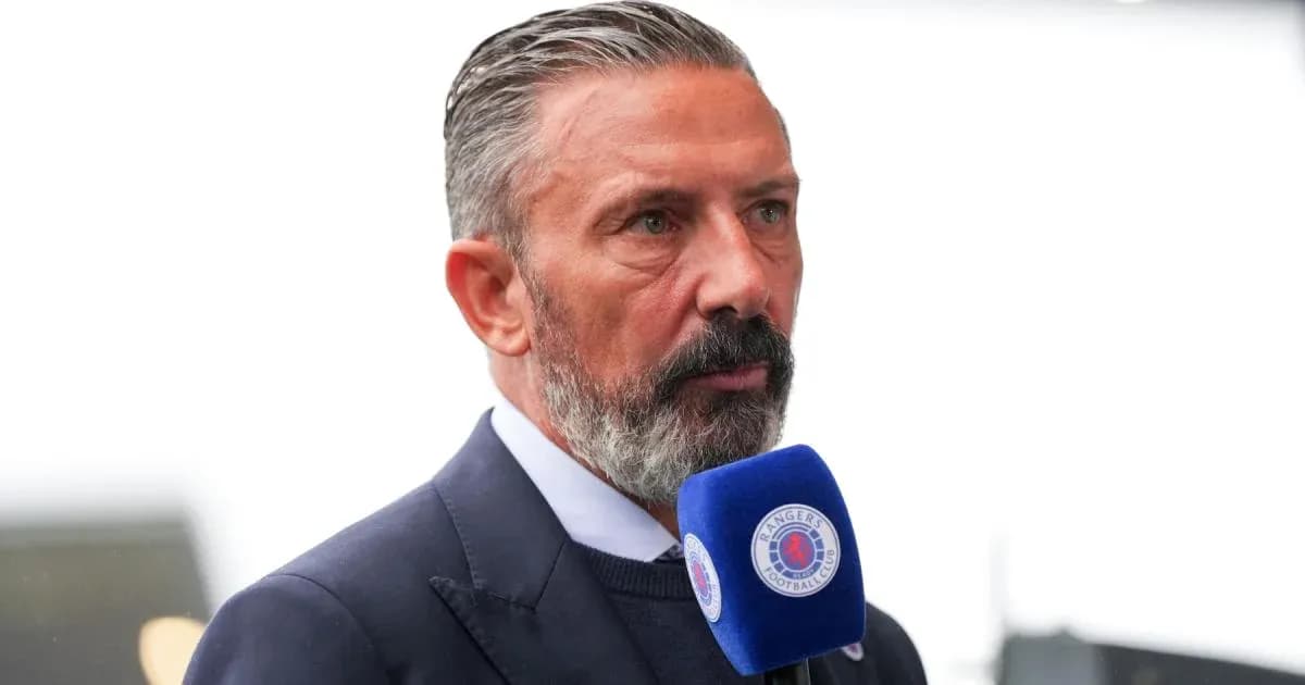 Presenter speaking into microphone during broadcast