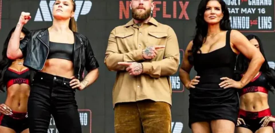 Ronda Rousey and Gina Carano at press event