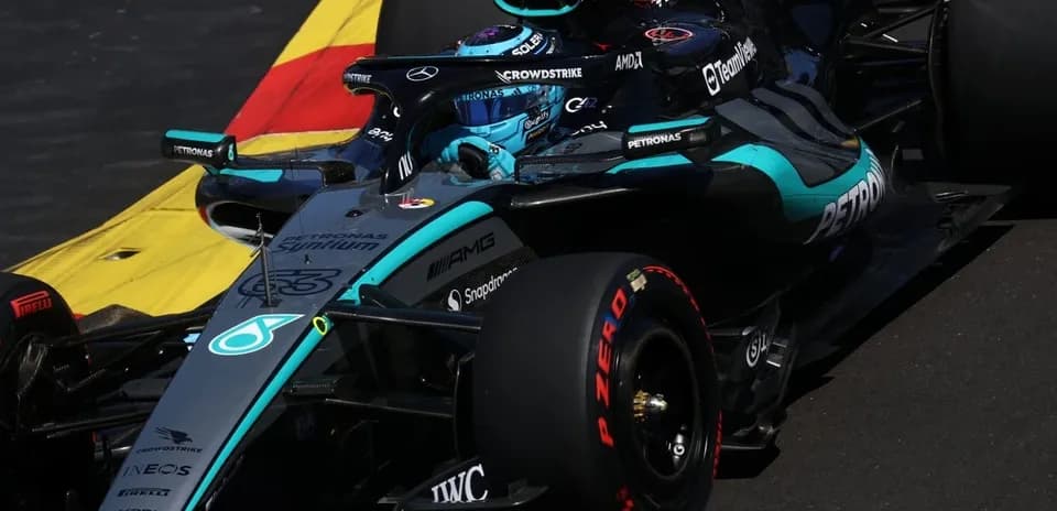 Mercedes Formula 1 car racing on track