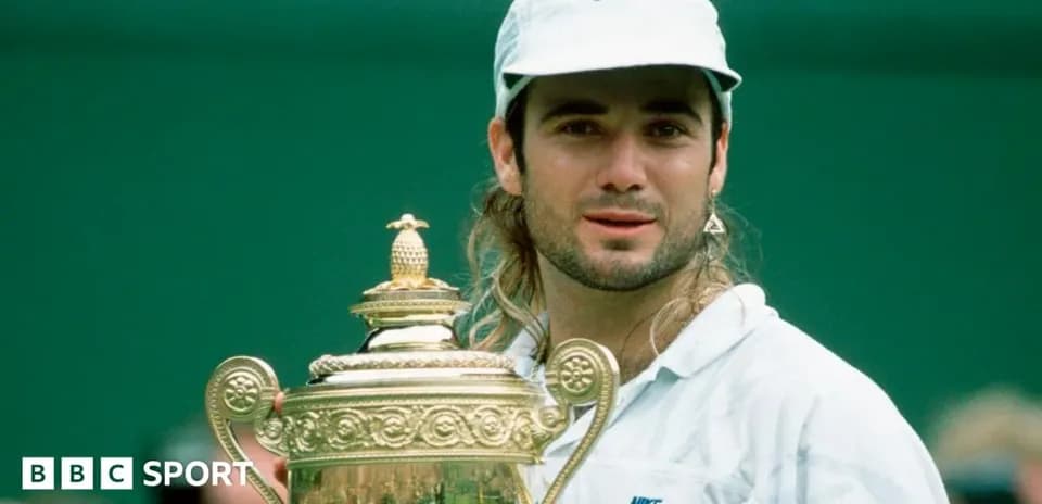 Player holding Wimbledon trophy in celebration
