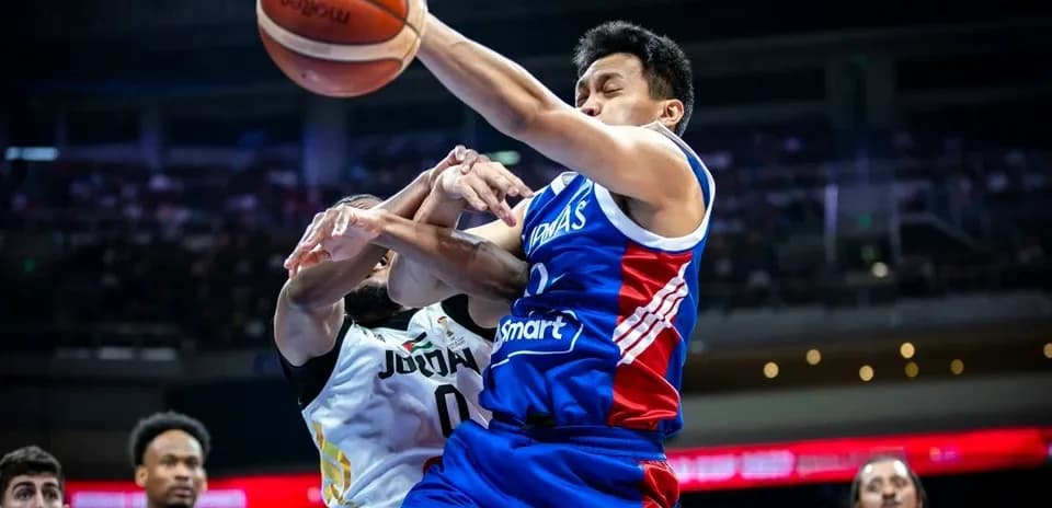 Player attempting a shot while being defended