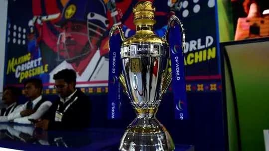 Trophy displayed at cricket league event