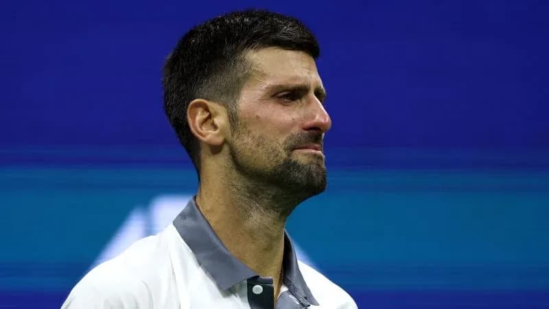 Tennis player with tears after match loss