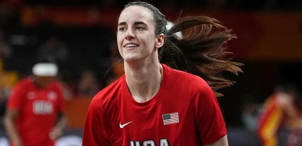 Player warming up in red USA jersey before game