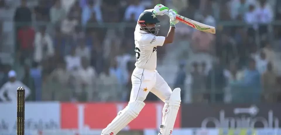 Batsman from Pakistan playing a shot in match