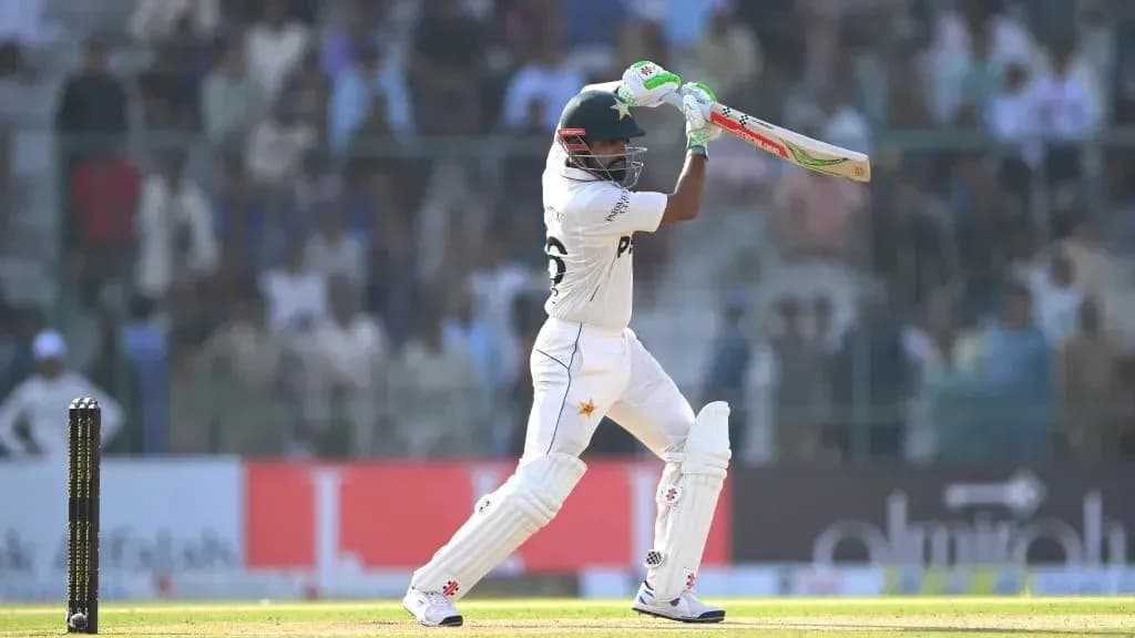 Batsman from Pakistan playing a shot in match