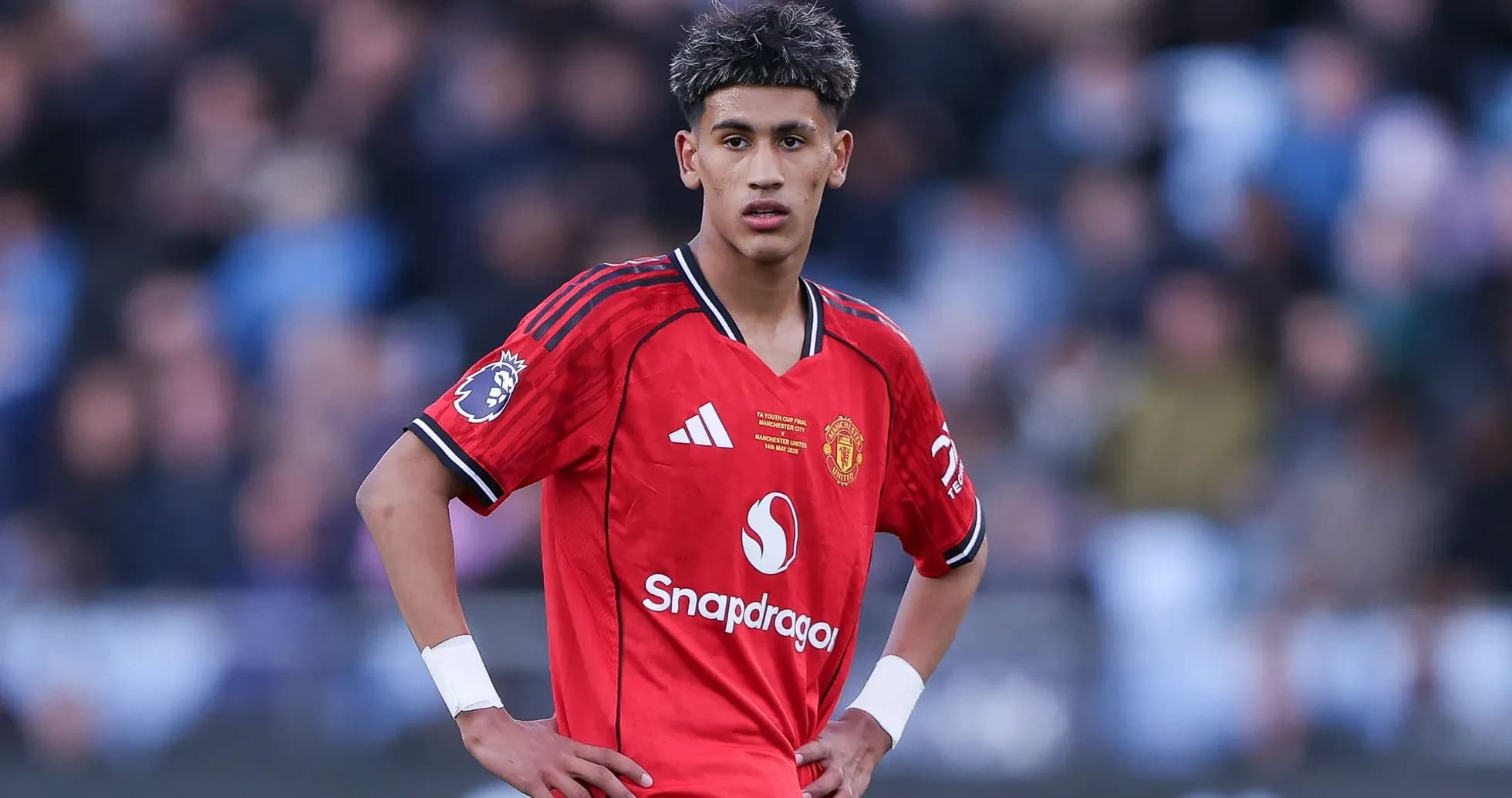 Player in Manchester United jersey during match