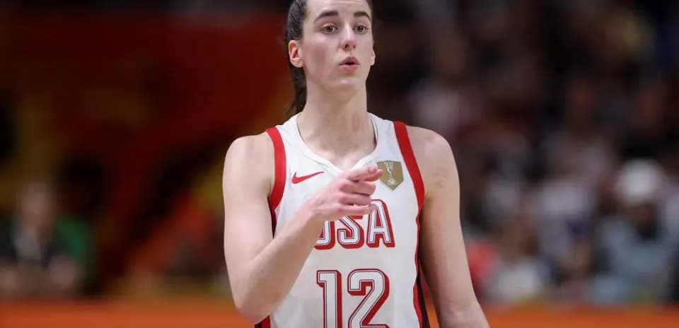 Player in USA jersey directing teammates during game