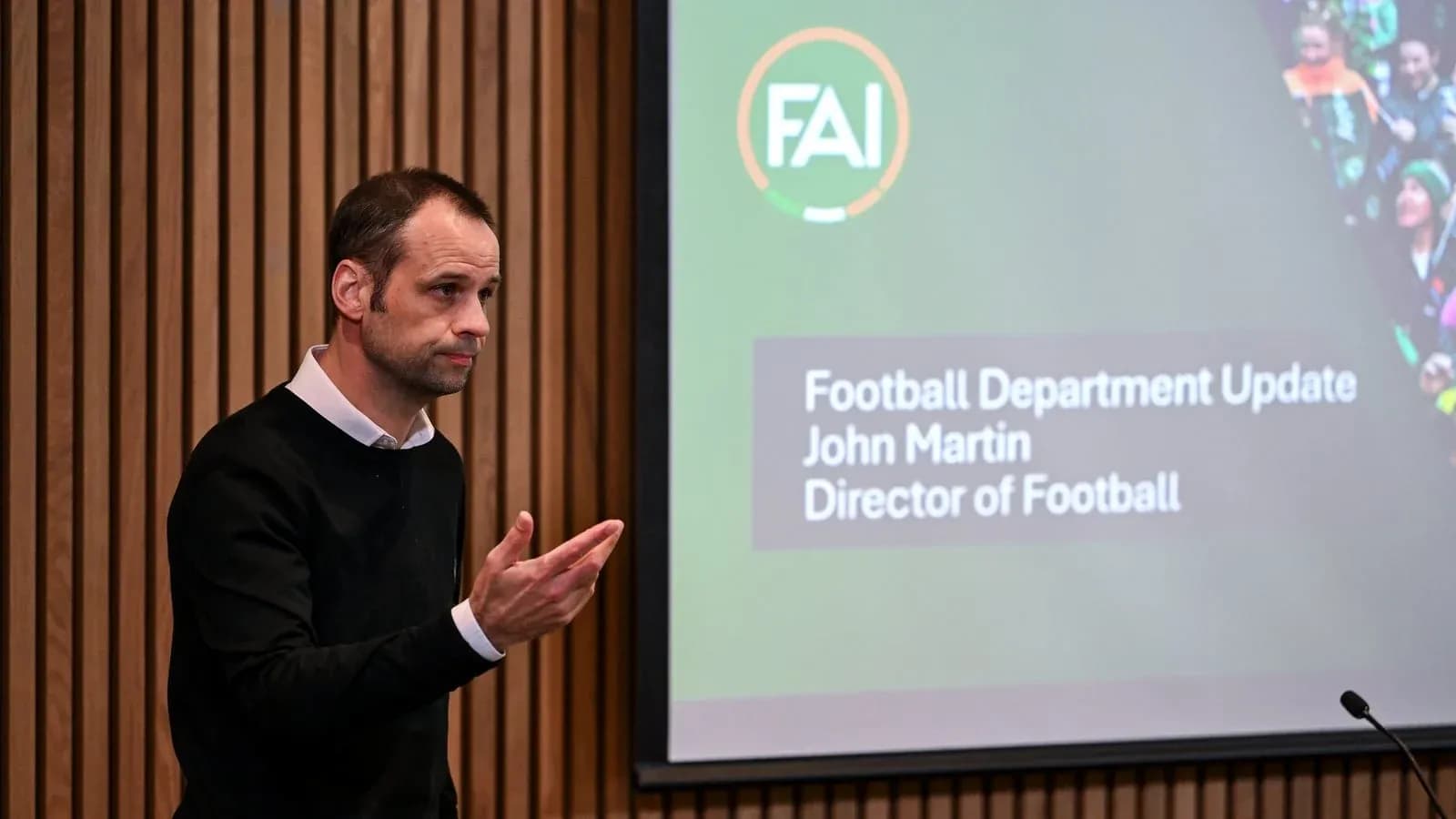 FAI Director of Football presenting department update