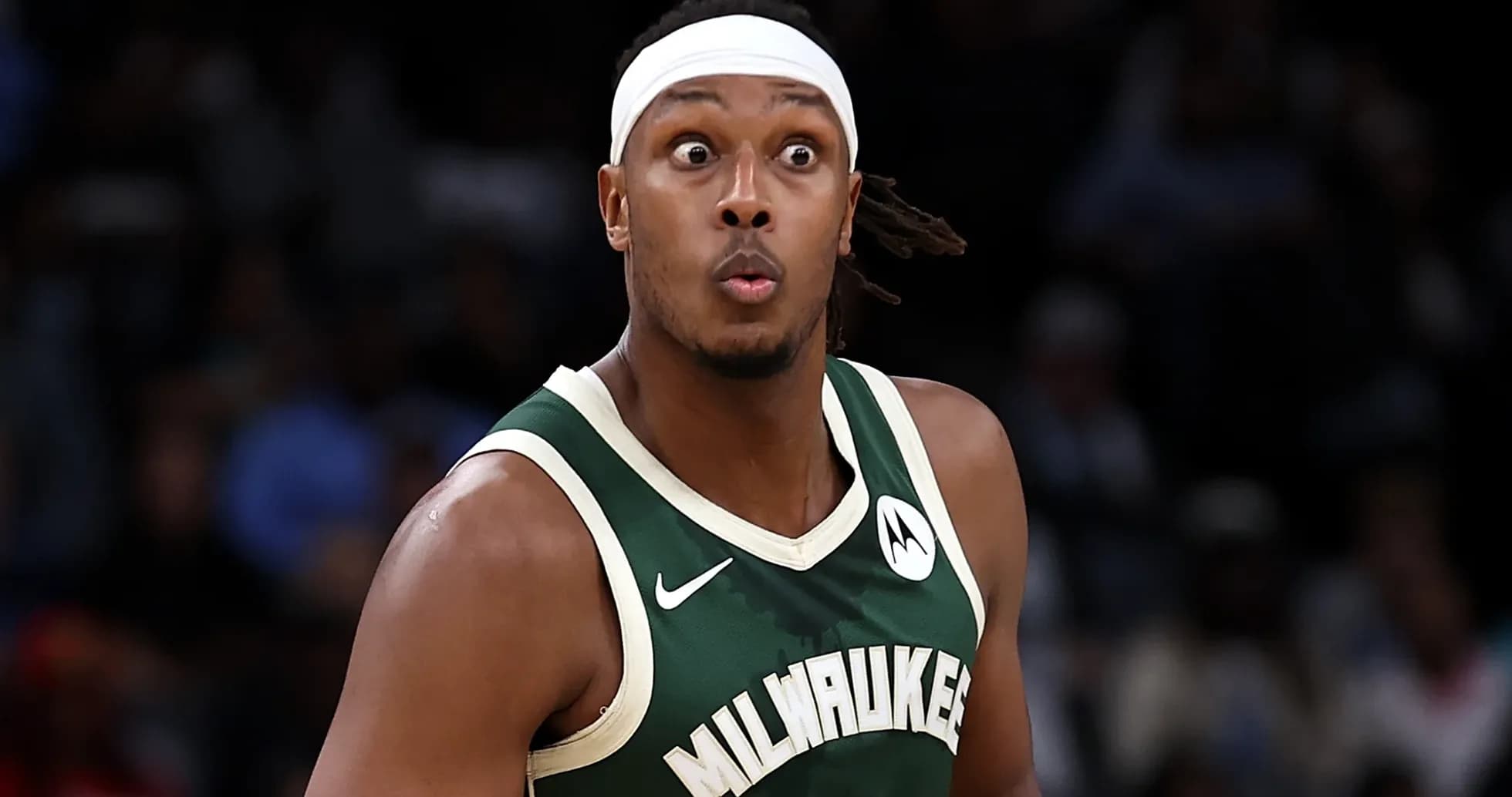 Player in Milwaukee Bucks jersey during game action