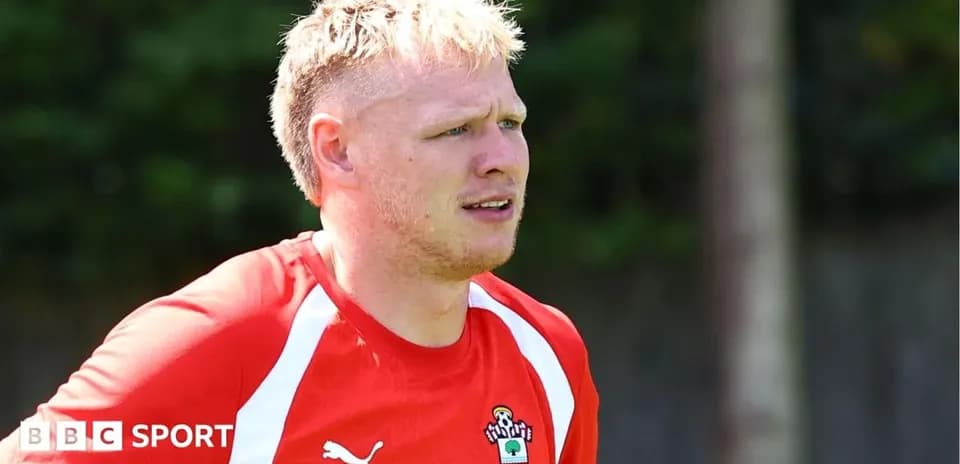 Player in Southampton FC training kit during session