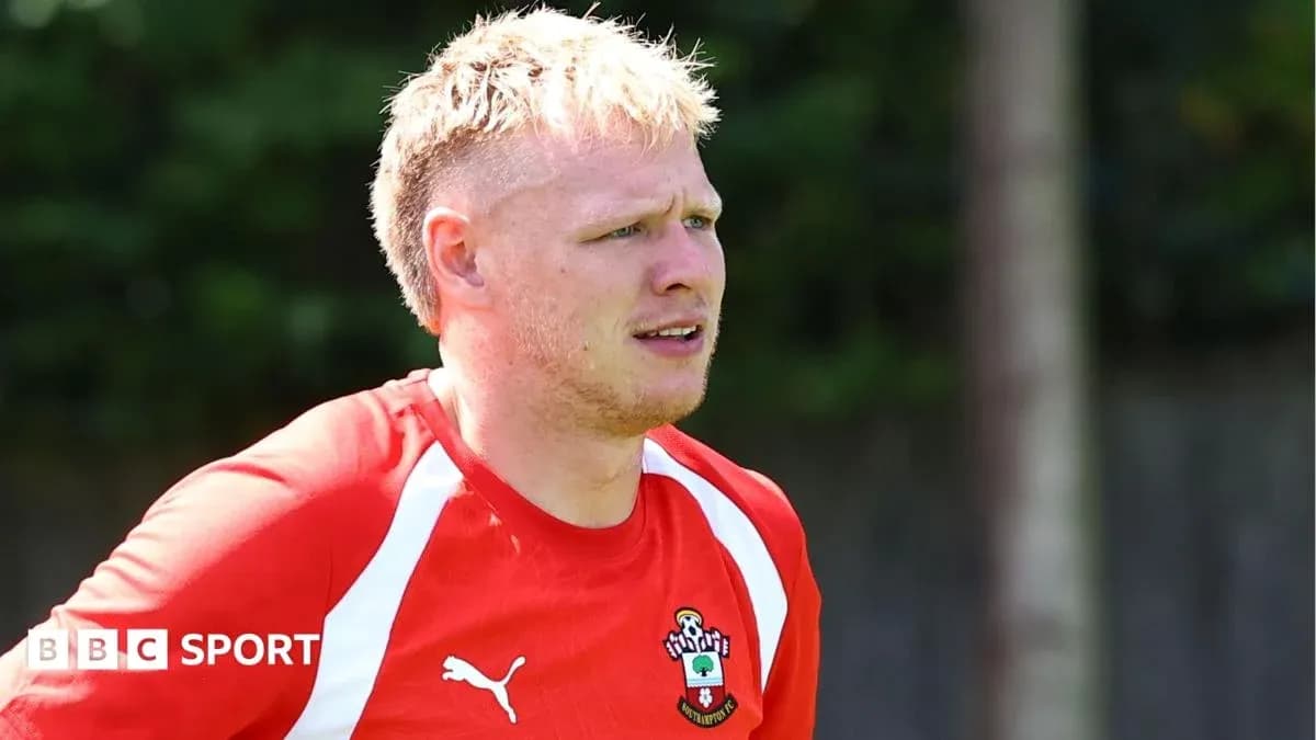 Player in Southampton FC training kit during session