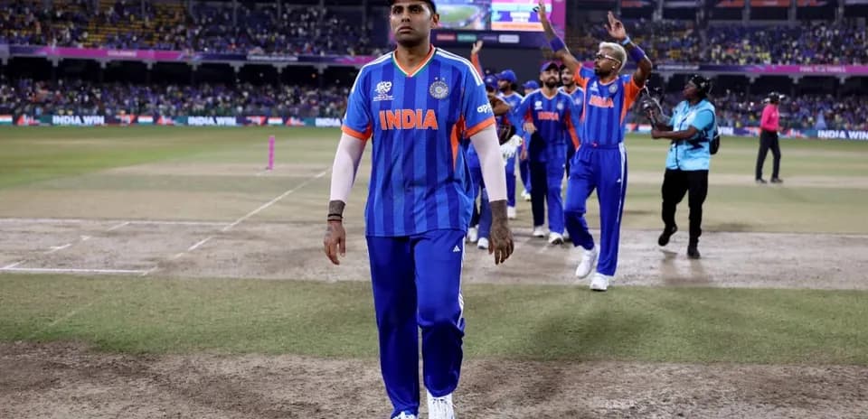 Indian cricket team celebrating victory on field
