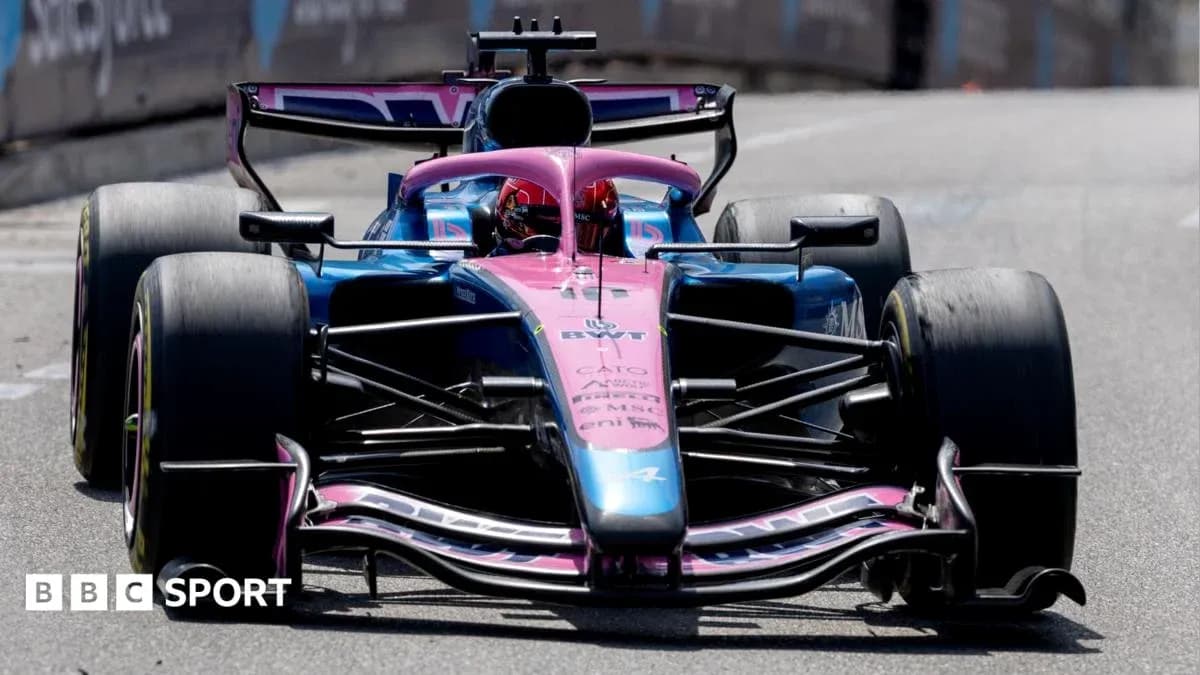 Formula 1 car racing on street circuit