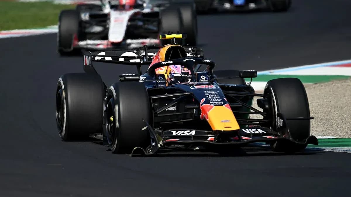 Red Bull Racing car driving on track during race