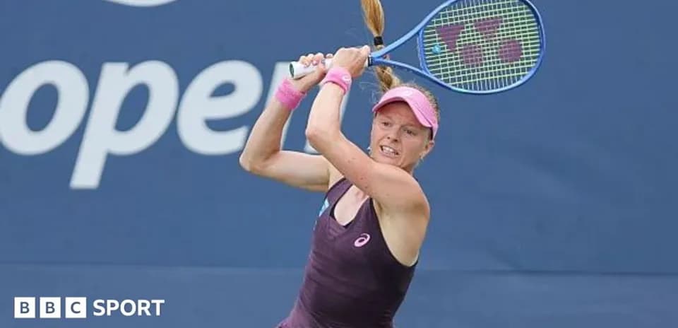 Female tennis player preparing to hit a backhand