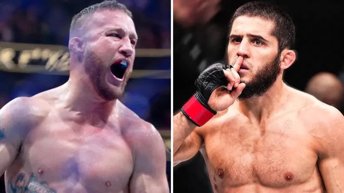 Two MMA fighters in action, one celebrating