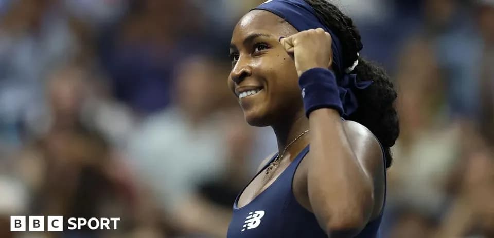 Tennis player celebrating during match at US Open