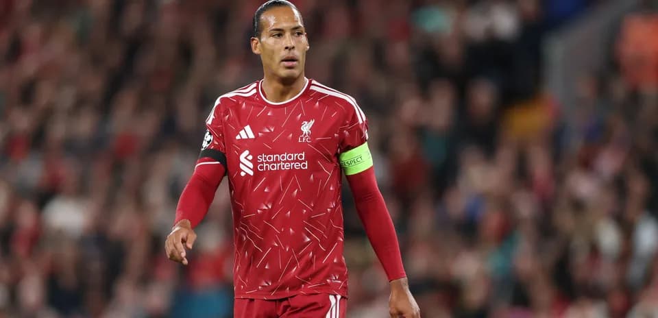 Virgil van Dijk in Liverpool kit during match