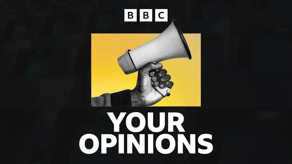Hand holding a megaphone against yellow background