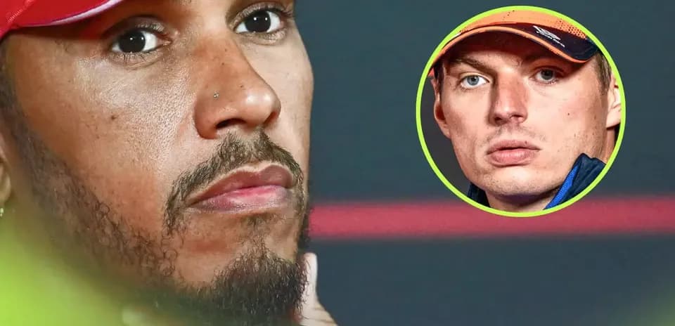 Lewis Hamilton and Max Verstappen in press conference