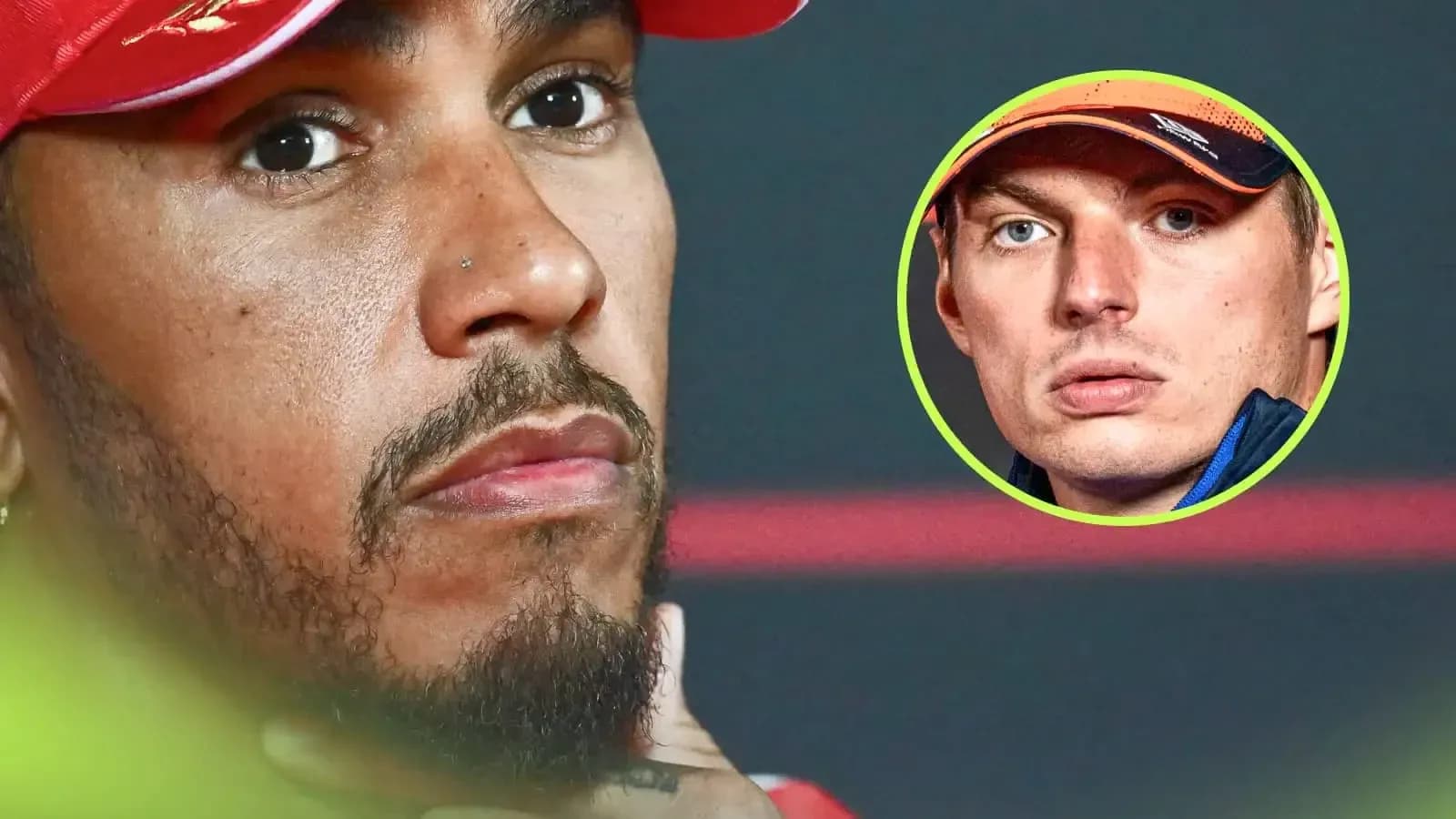 Lewis Hamilton and Max Verstappen in press conference