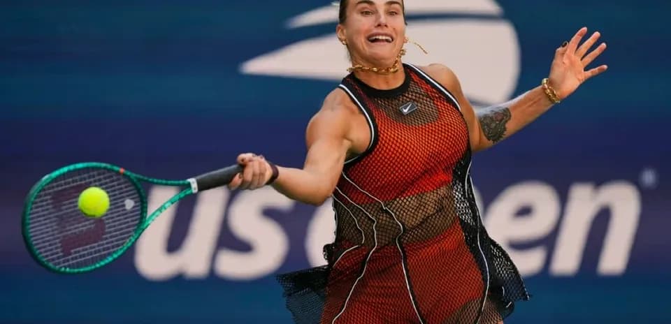 Player hitting a forehand during a tennis match