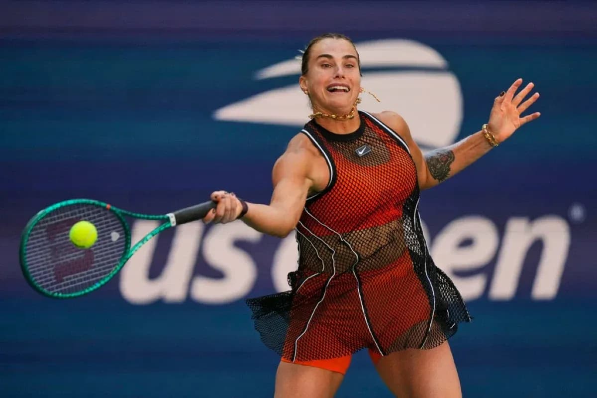 Player hitting a forehand during a tennis match