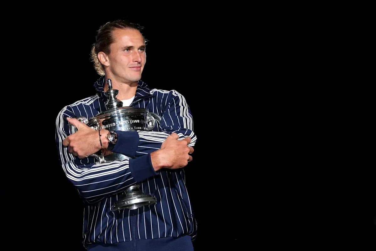 Player holding trophy at awards ceremony