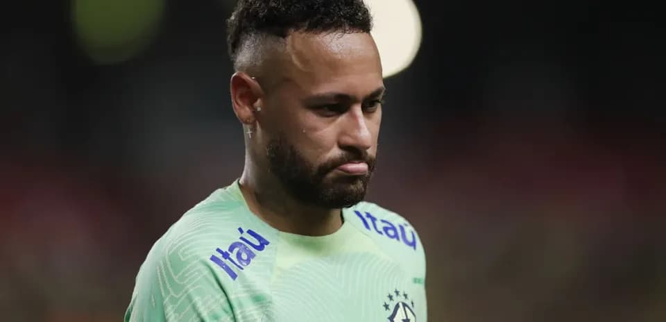 Neymar looking down during a match
