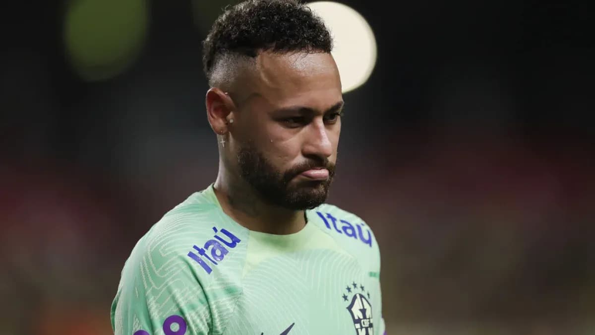 Neymar looking down during a match
