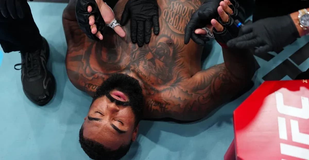 Fighter receiving medical attention in the ring