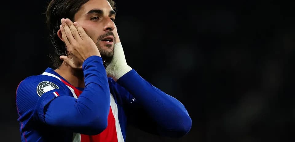 Player reacting during a UEFA match