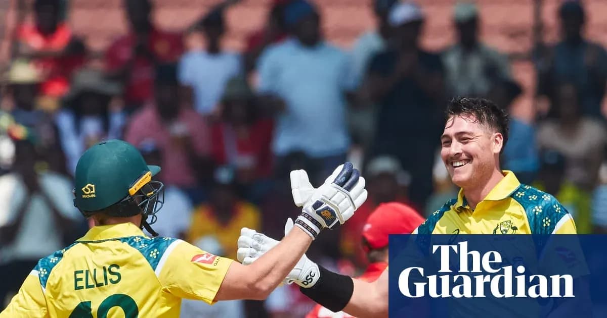 Australian players celebrating during cricket match