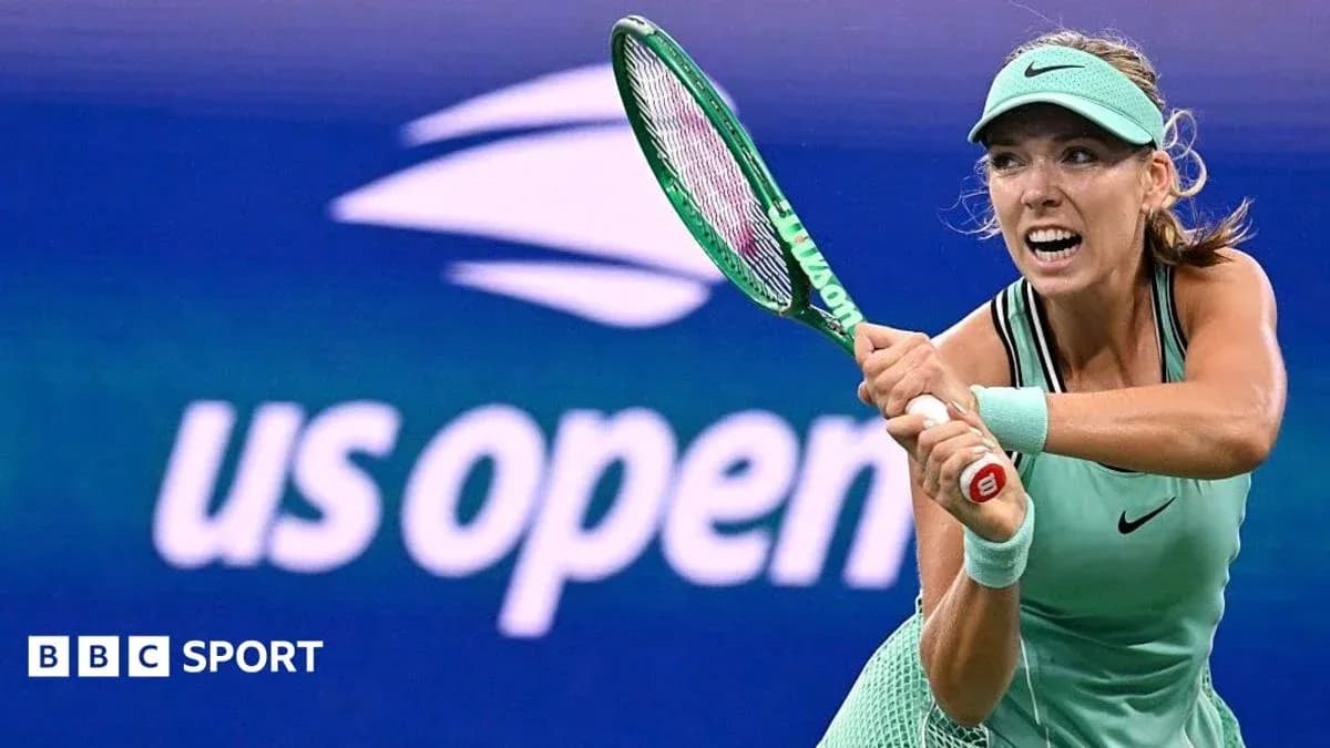 Player preparing to hit a backhand at US Open