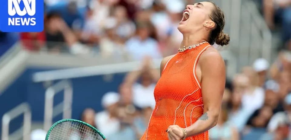 Tennis player celebrating during a match