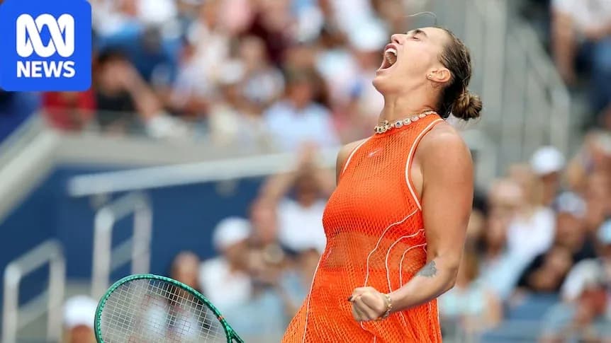 Tennis player celebrating during a match