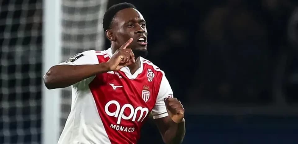 Monaco player celebrating after scoring a goal