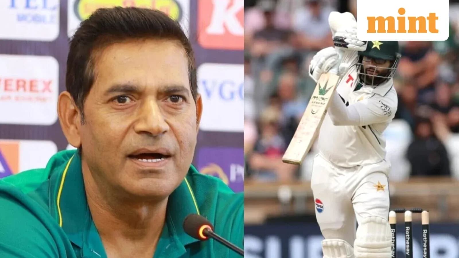 Cricket player batting during a match, press conference speaker