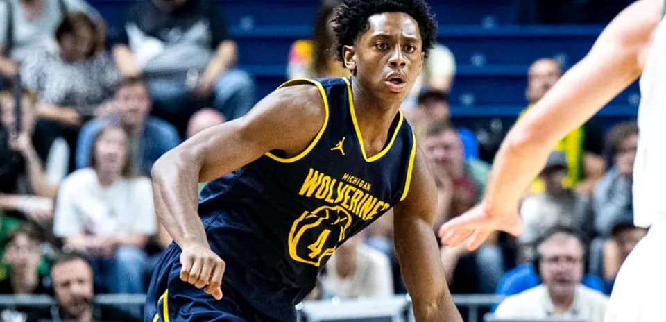 Player from Michigan Wolverines during basketball game