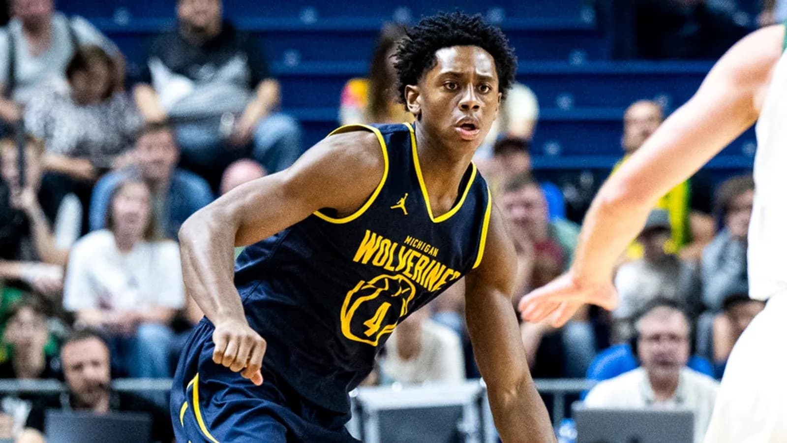 Player from Michigan Wolverines during basketball game