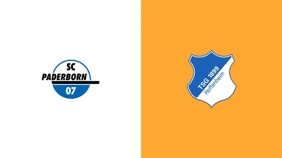 Logos of SC Paderborn 07 and TSG Hoffenheim