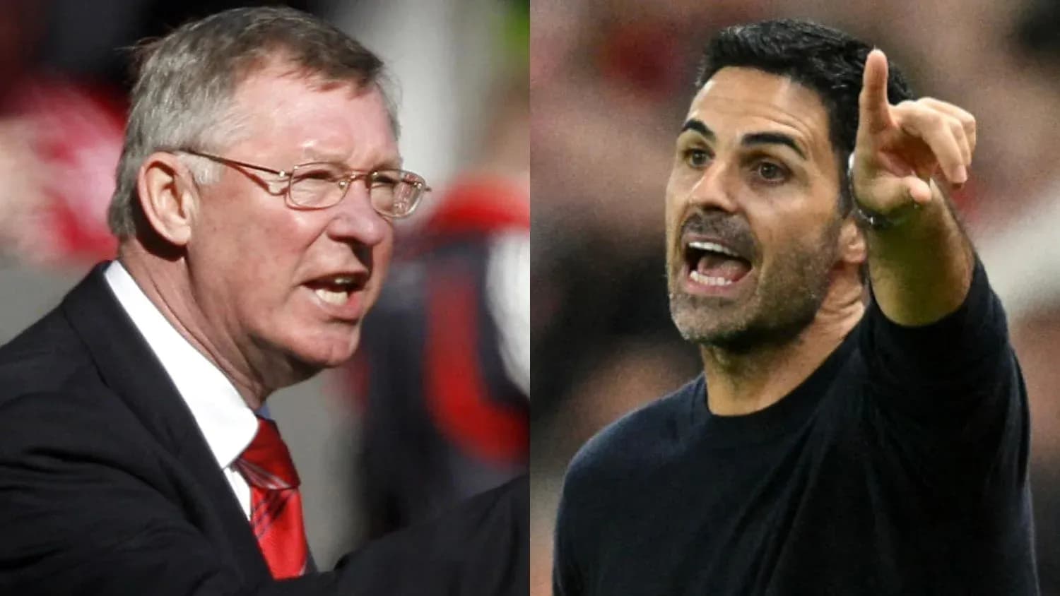 Two football managers arguing on the sidelines